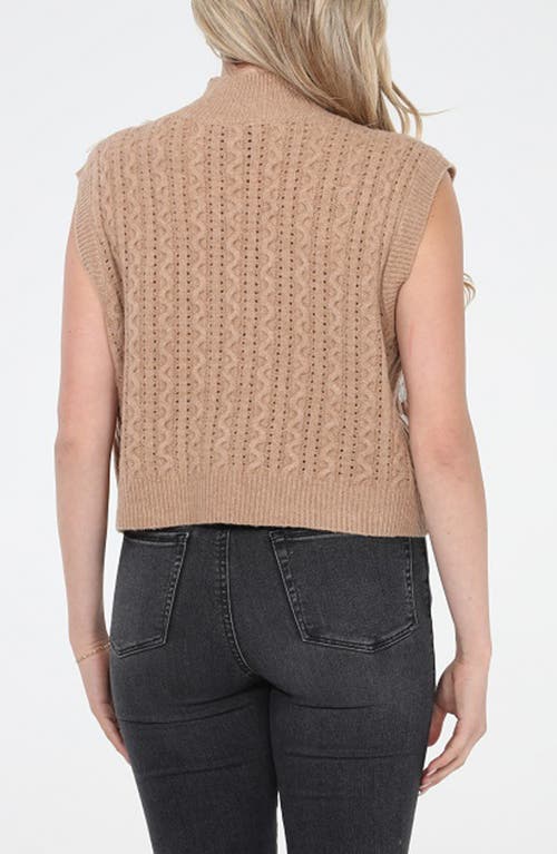Rain And Rose Sequin Sweater Vest In Brown