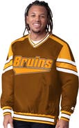 STARTER Men's Starter Black Boston Bruins Reliever V-Neck Pullover Jacket