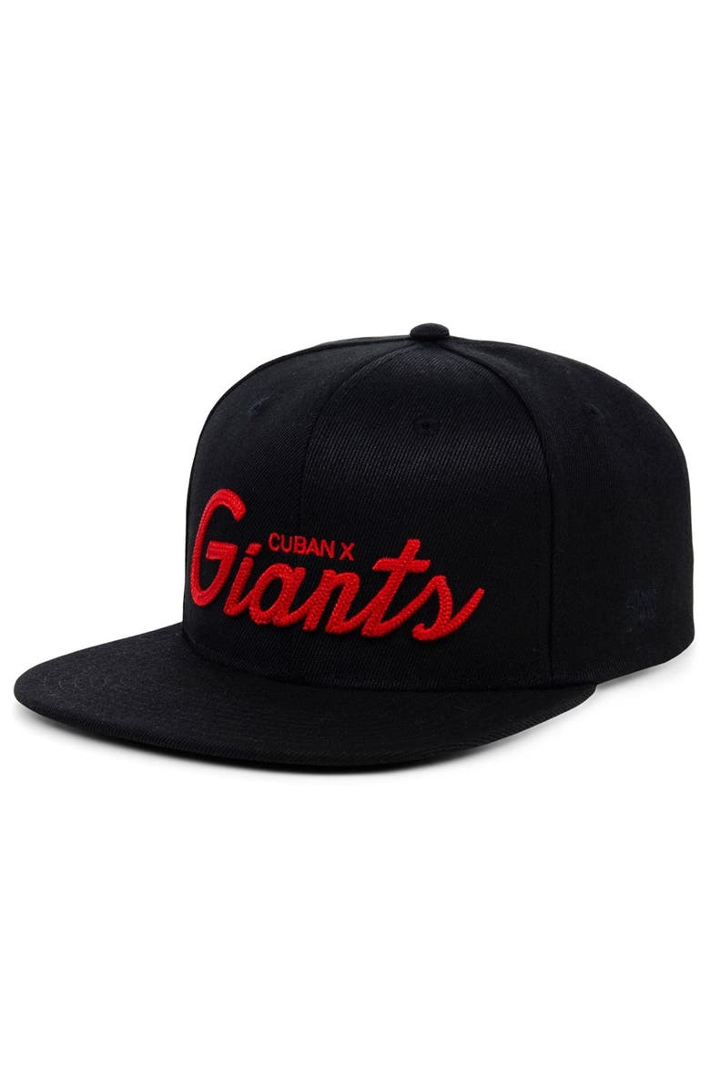 RINGS & CRWNS Men's Rings & Crwns Black Cuban Giants Snapback Hat, Alternate, color,