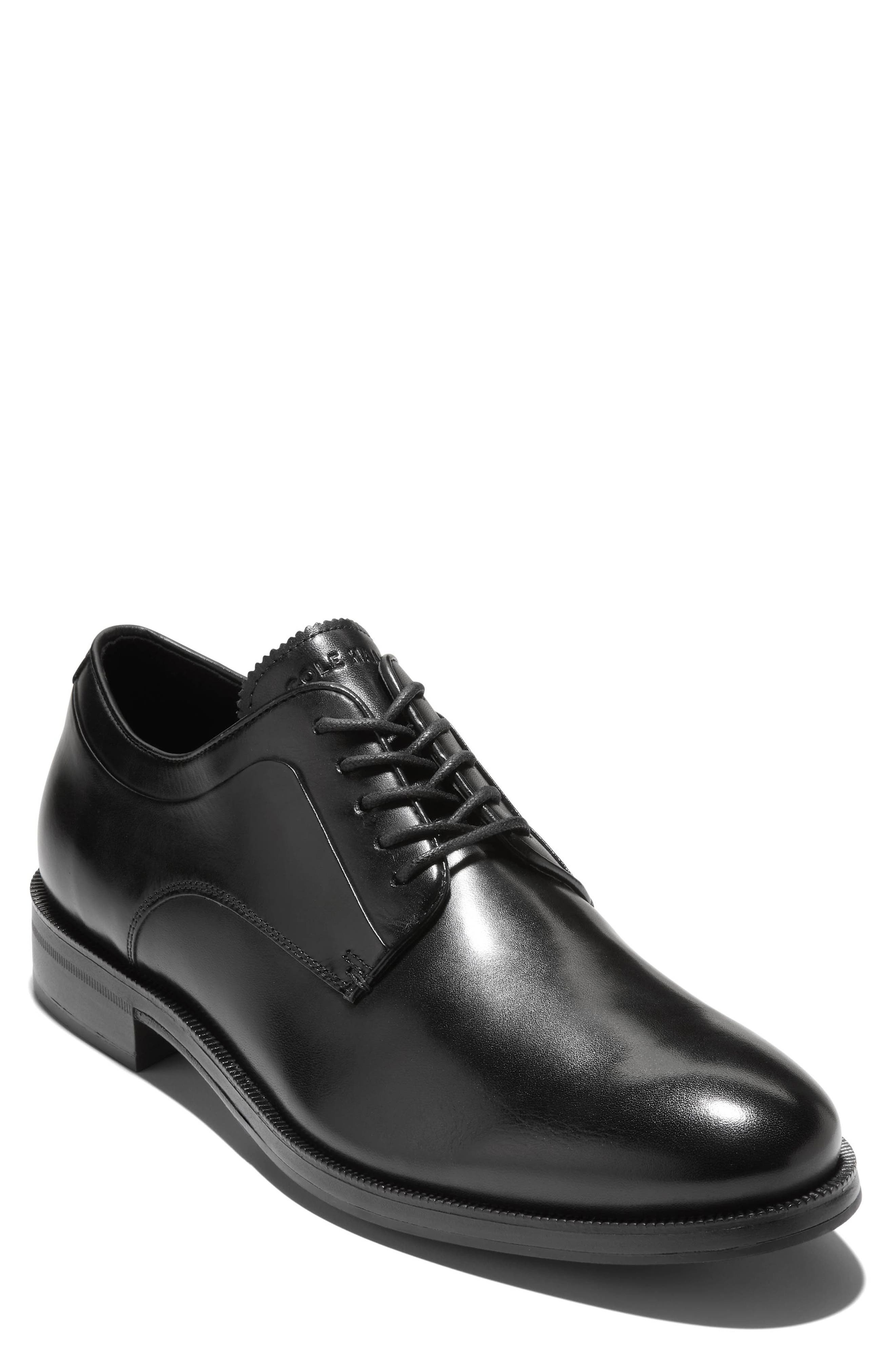 Cole Haan Dean Plain Toe Leather Derby, Main, color, Black Natural