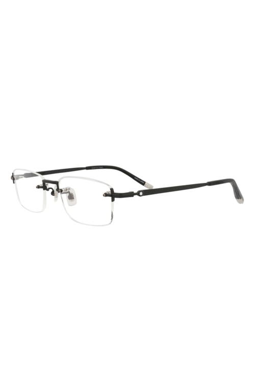 Montblanc 54mm Rimless Rectangular Optical Glasses In Multi