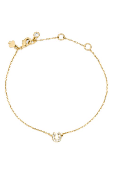 pavé horseshoe charm bracelet