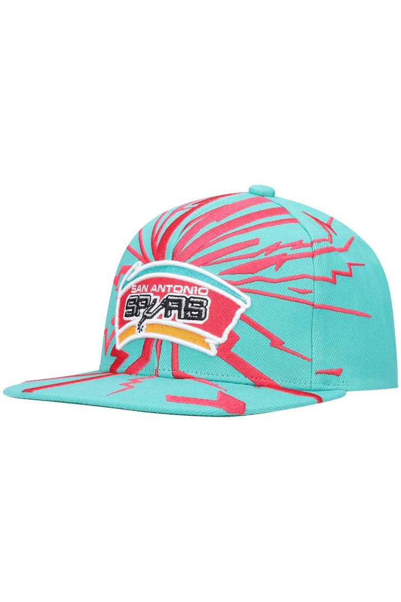 Men's Mitchell & Ness Teal San Antonio Spurs Hardwood Classics Earthquake Snapback Hat, Main, color, Teal