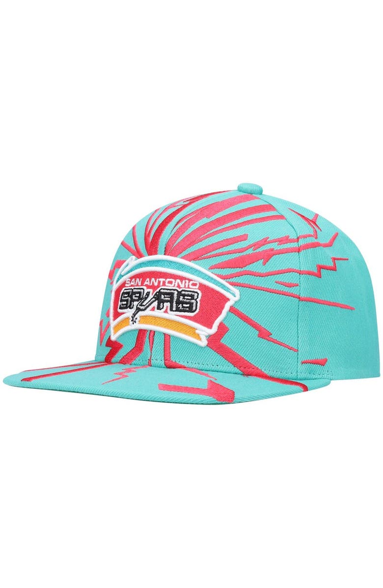 Mitchell & Ness Men's Mitchell & Ness Teal San Antonio Spurs Hardwood Classics Earthquake Snapback Hat, Main, color, 