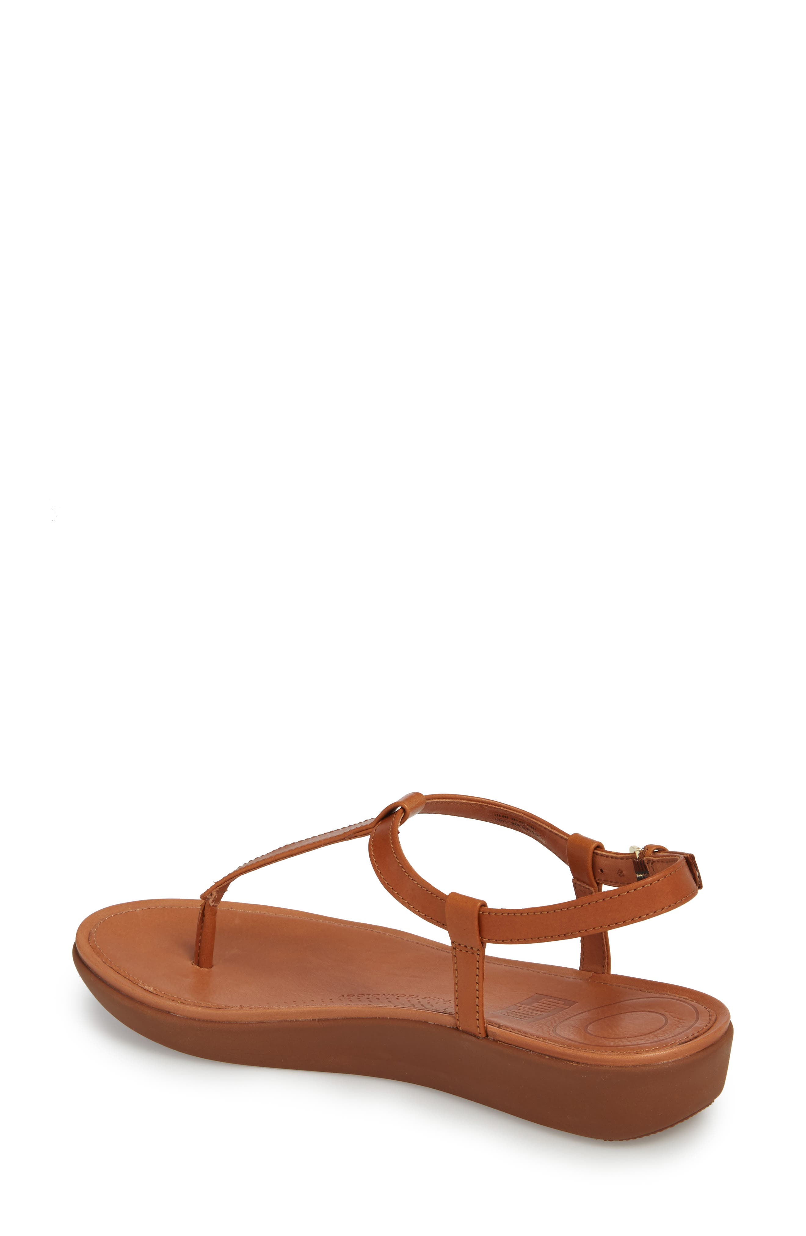 Tia Thong Sandal, Alternate, color, CARAMEL LEATHER