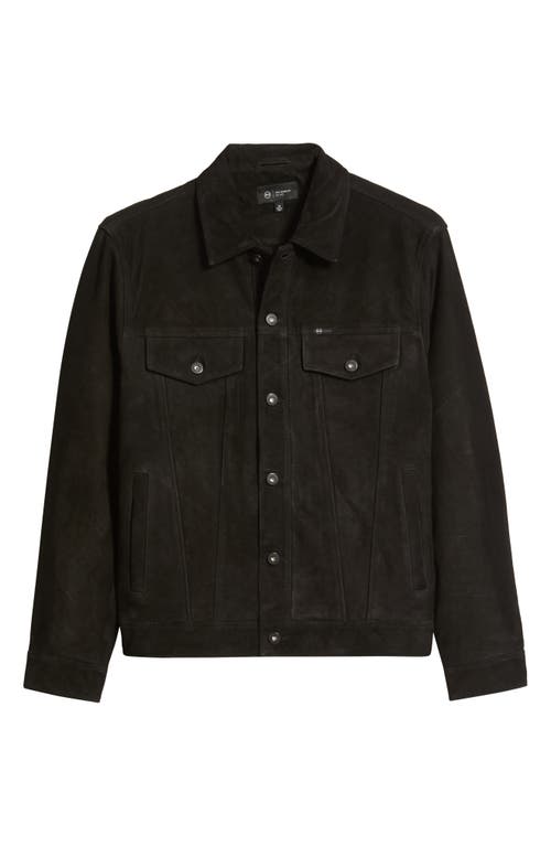 Ag Dart Suede Trucker Jacket In Black