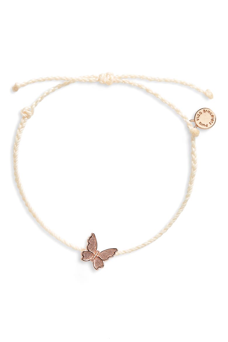 Butterfly Charm Bracelet, Main, color, VANILLA