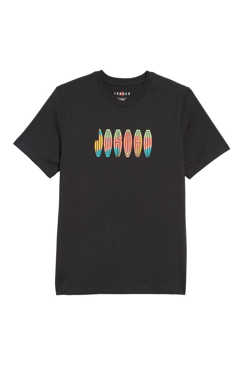 Men's Logo Graphic Tee, Alternate, color, BLACK/ NEW EMERALD/ INFRARED