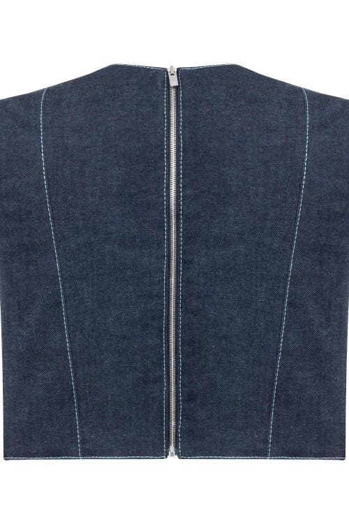 Jendue Us Vonk Crop Denim Top In Blue