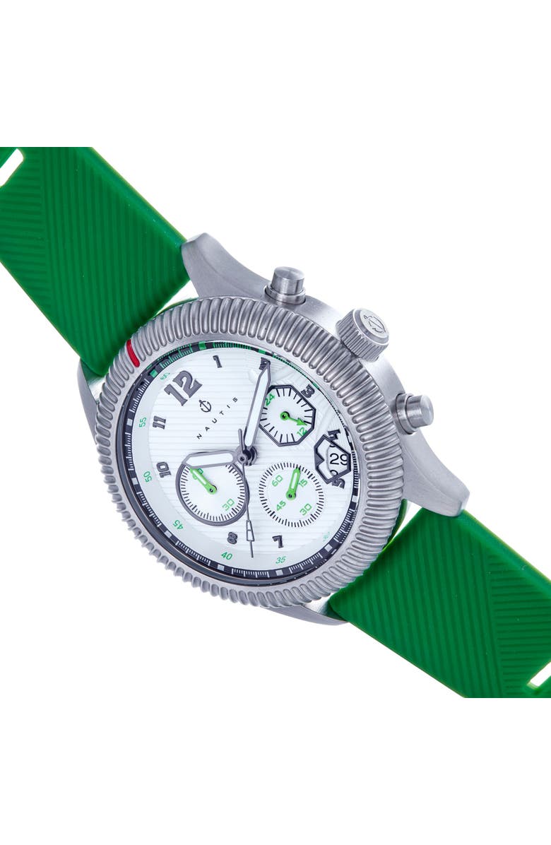 Nautis Meridian Chronograph Strap Watch w/Date, Alternate, color, Green