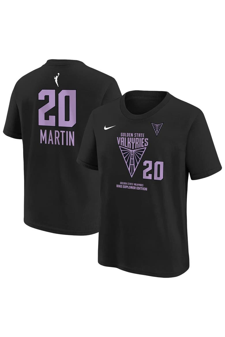 Youth Nike Kate Martin Eclipse Black Golden State Valkyries Explorer Edition Name & Number T-Shirt, Main, color, Eclipse Black