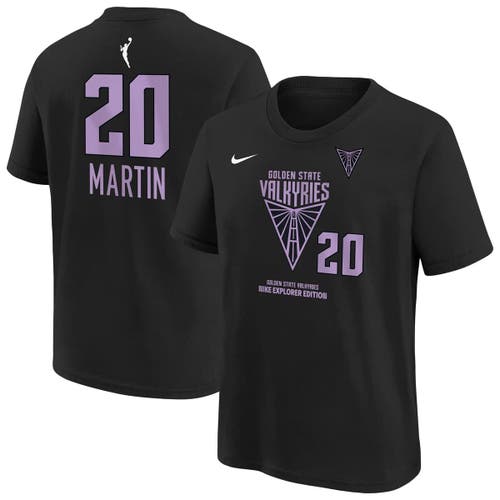 Nike Kids' Youth Kate Martin Eclipse Black Golden State Valkyries Explorer Edition Name & Number T-shirt