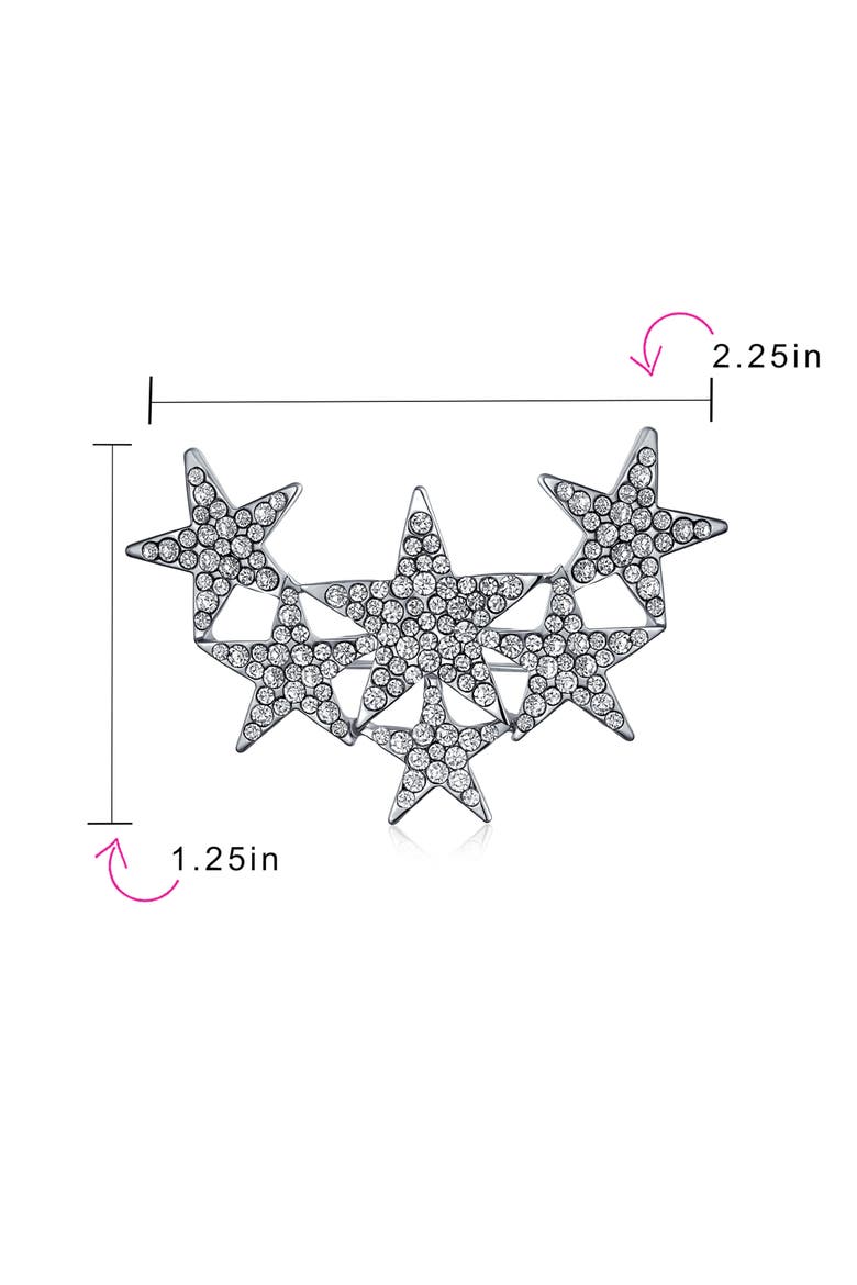 Set of 2 Large Star Brooches, Alternate, color, MULTICOLOR