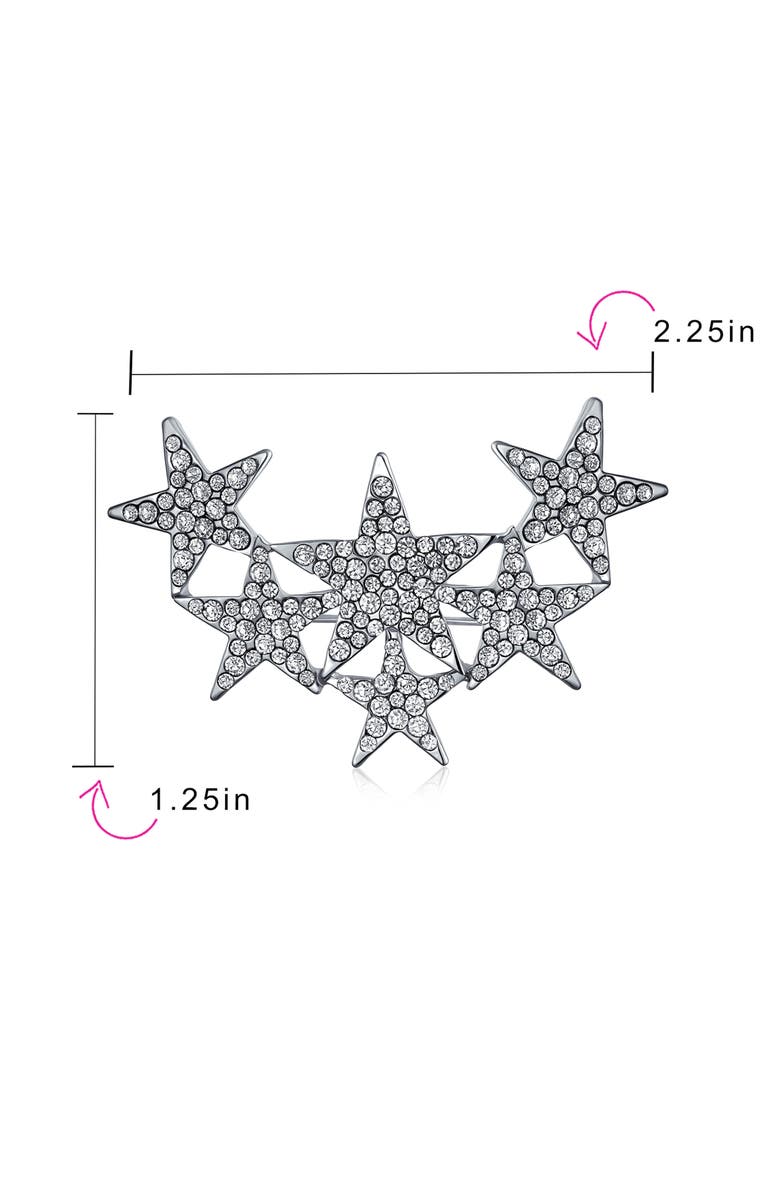 BLING JEWELRY Set of 2 Large Holiday Star Brooches, Alternate, color, Multicolor