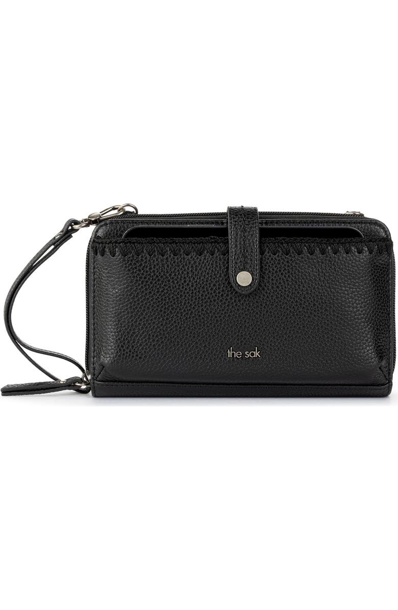 The Sak Iris Smartphone Crossbody Bag, Main, color, Black Leather