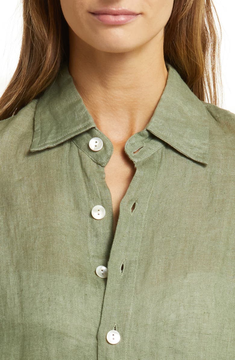 Vitamin A<sup>®</sup> Playa Oversize Linen Cover-Up Shirt, Alternate, color, Agave Eco Linen