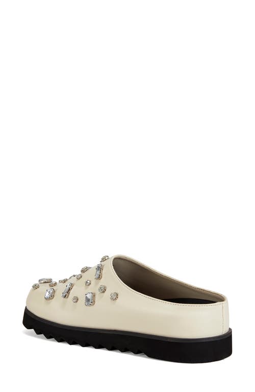 Azalea Wang Voncile Embellished Platform Mule In Bone