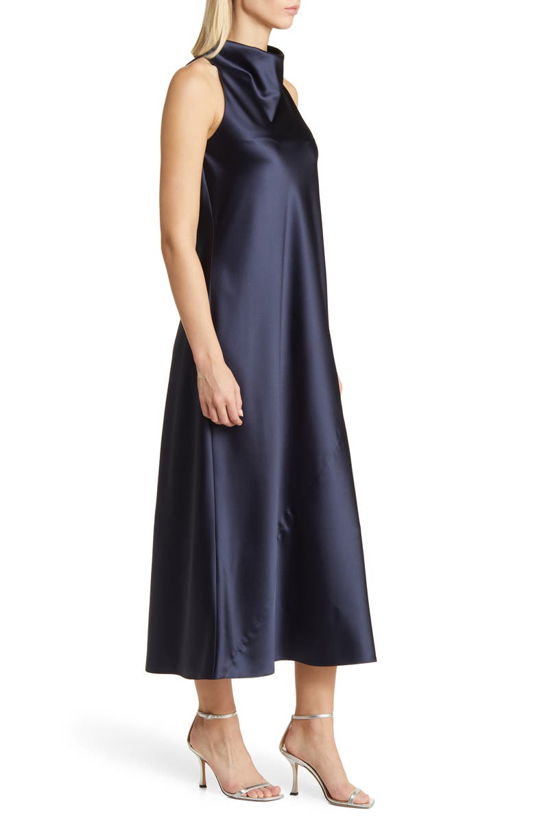 Anne Klein Cowl Neck Sleeveless Satin Maxi Dress, Alternate, color, 