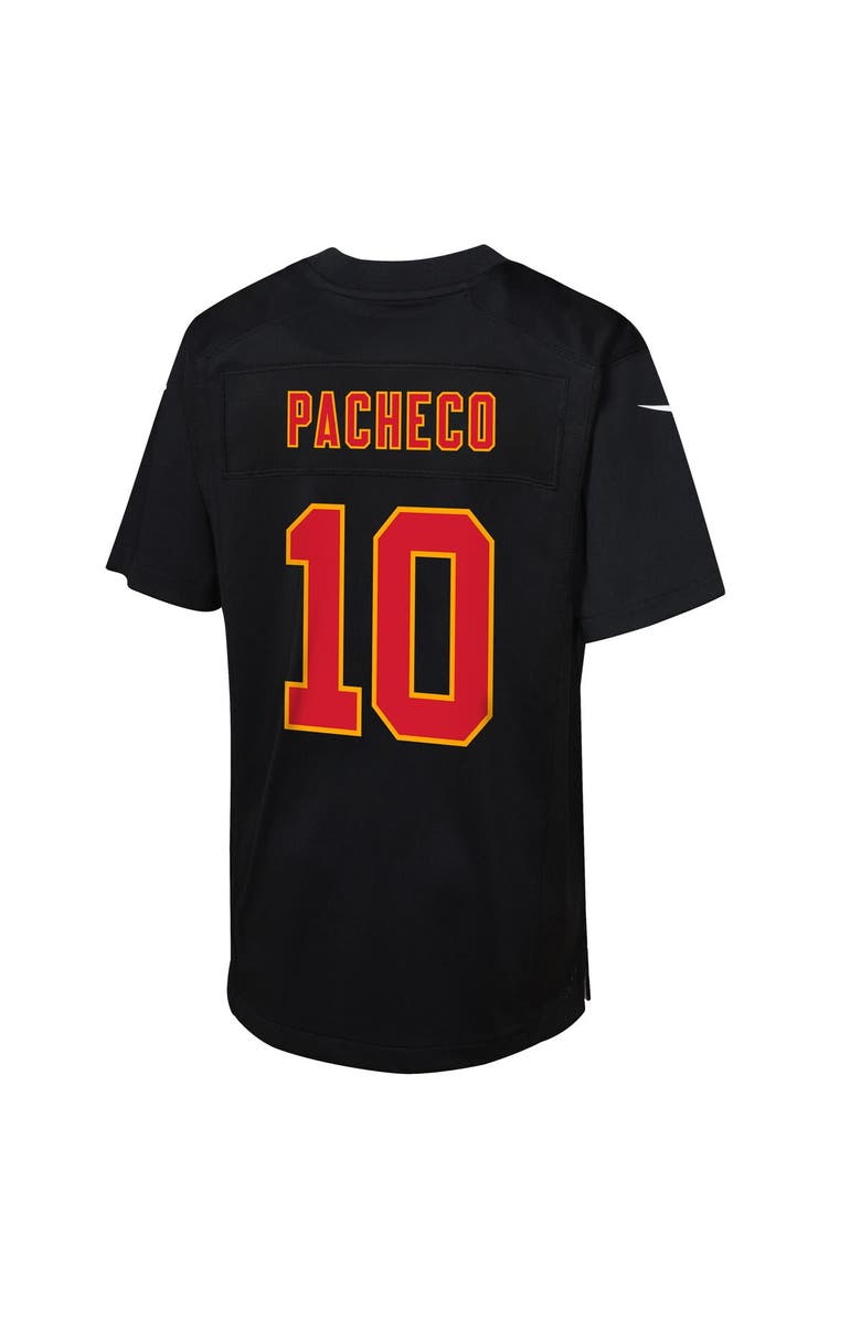 Nike Youth Nike Isiah Pacheco Black Kansas City Chiefs Super Bowl LVIII Patch Carbon Fashion Game Jersey, Alternate, color,