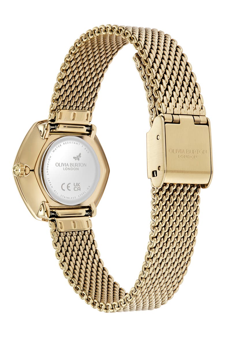 Charing Mesh Strap Watch, 28.5mm, Alternate, color, BLACK