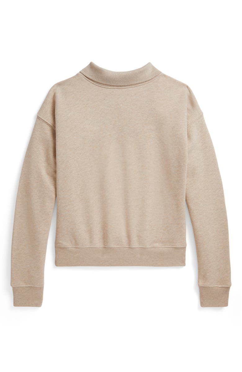 Polo Ralph Lauren Kids' Embroidered Cotton Blend French Terry Polo Sweatshirt, Alternate, color, Expedition Dune Heather