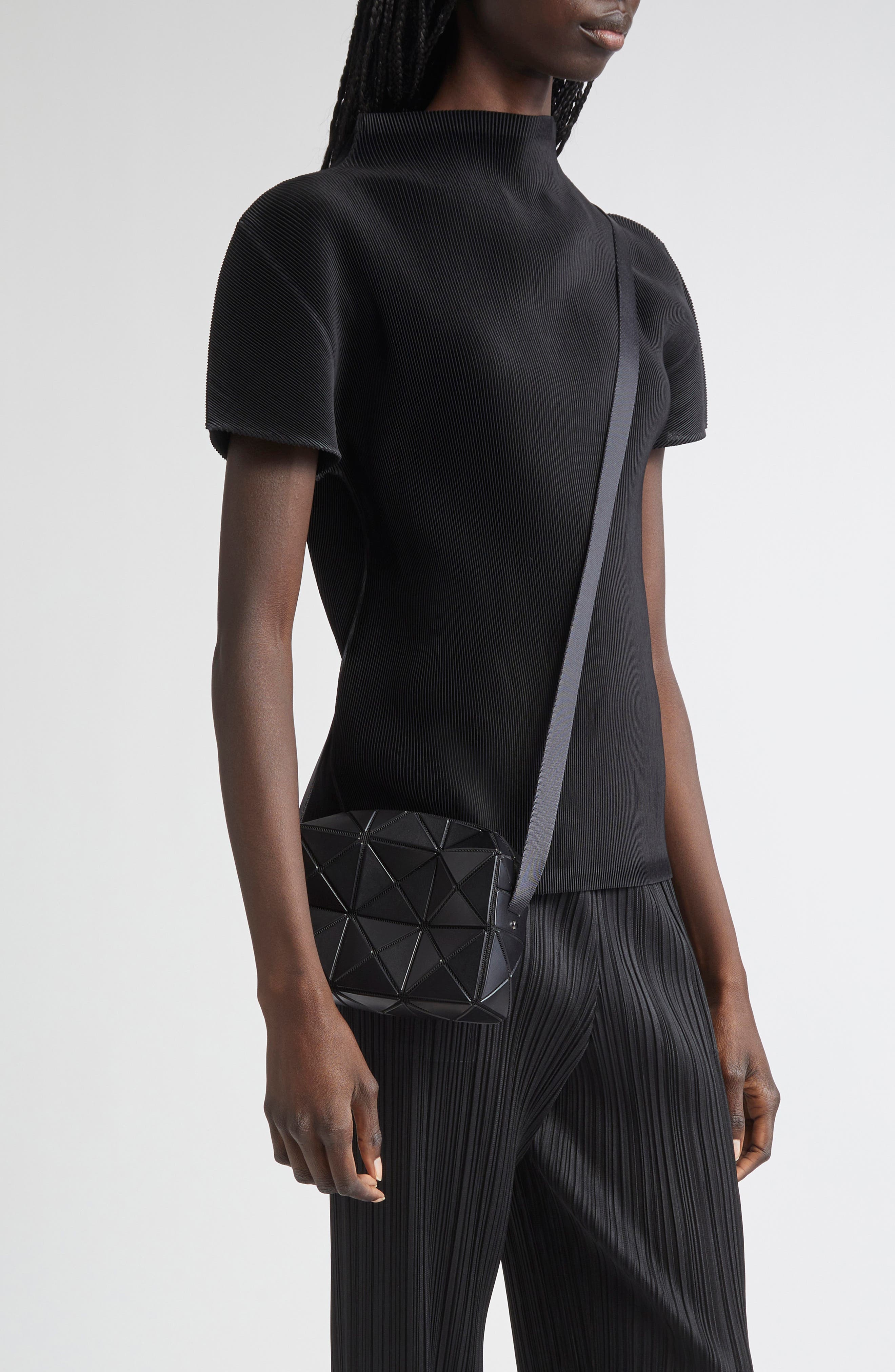 Bao Bao Issey Miyake Cuboid Crossbody Bag, Alternate, color, Matte Black