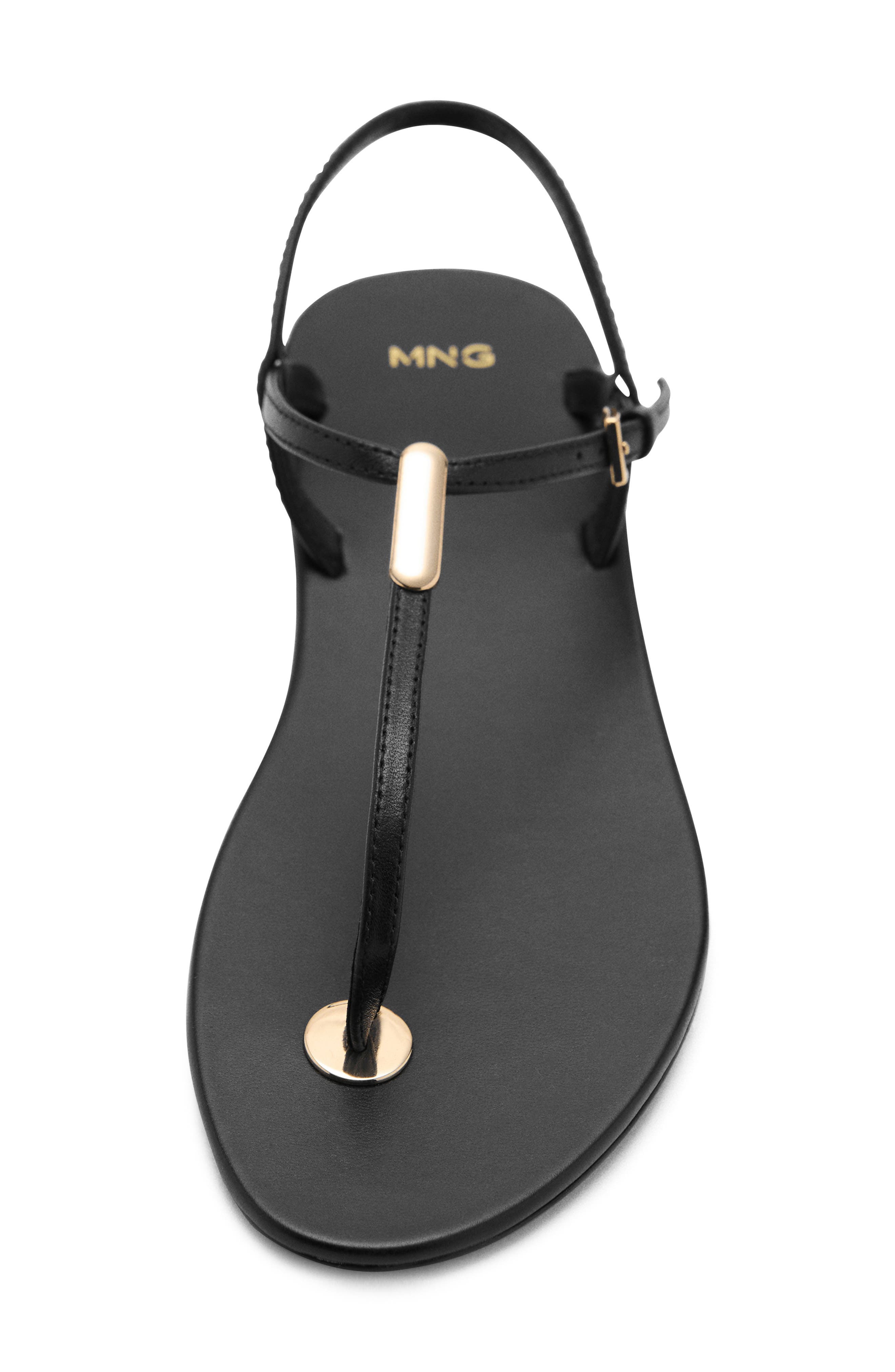 MANGO Ankle Strap Sandal, Alternate, color, Black
