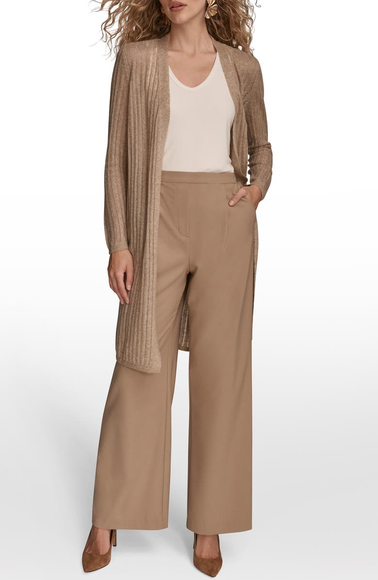 Donna Karan New York Pointelle Cardigan, Alternate, color, Heather Nolita