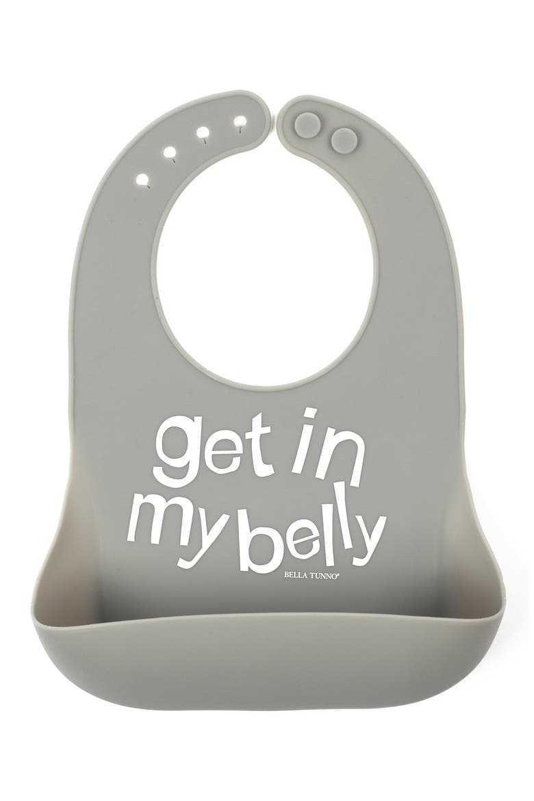 Get in My Belly Silicone Wonder Bib, Main, color, GREY