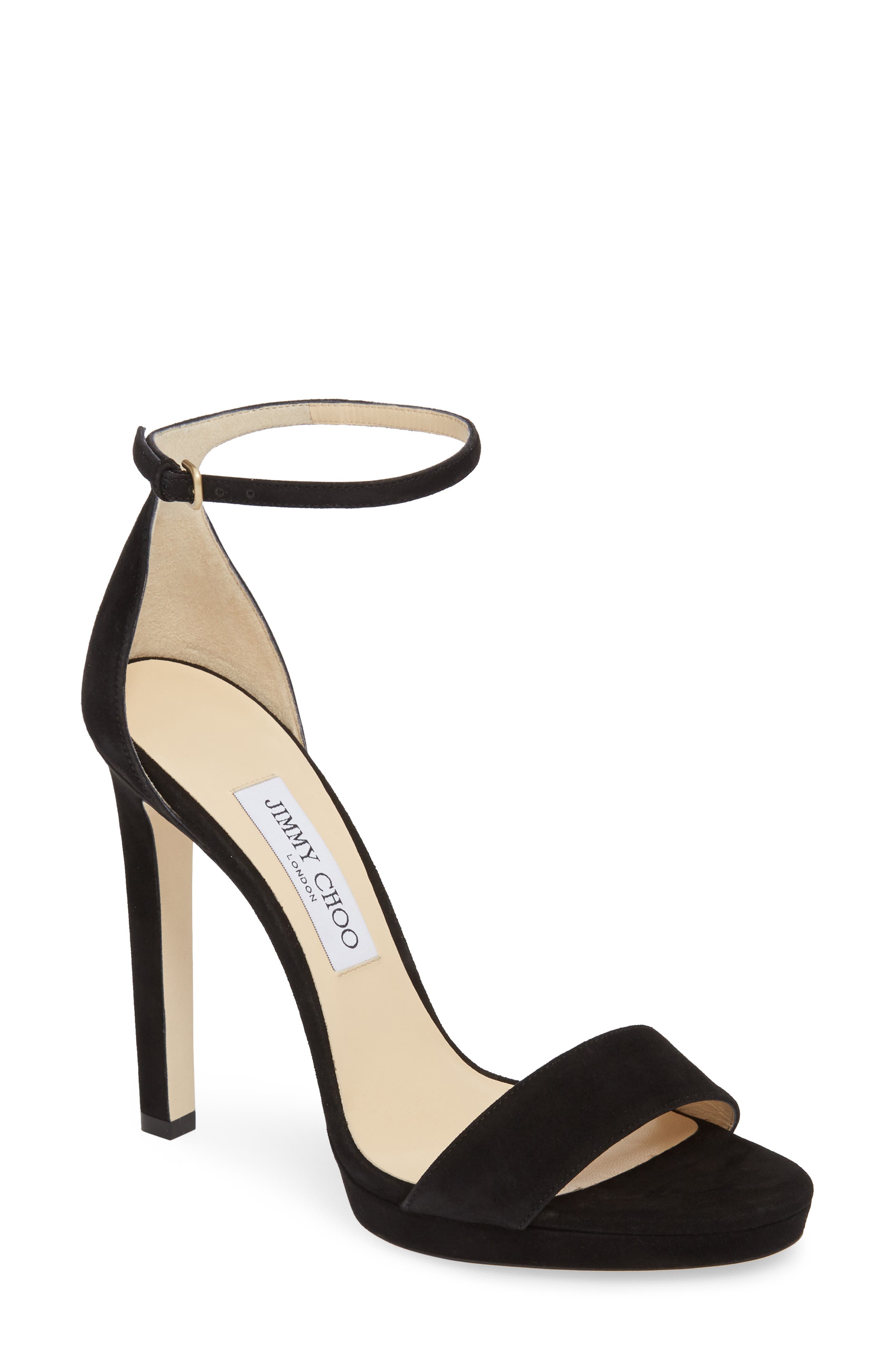 Misty Suede Platform Sandal, Main, color, BLACK