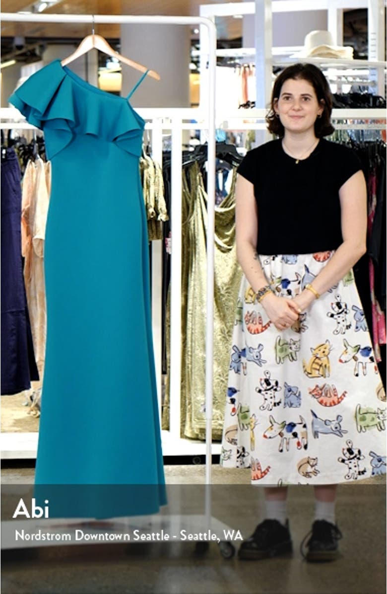 Ruffle One Shoulder Bodycon Gown, sales video thumbnail