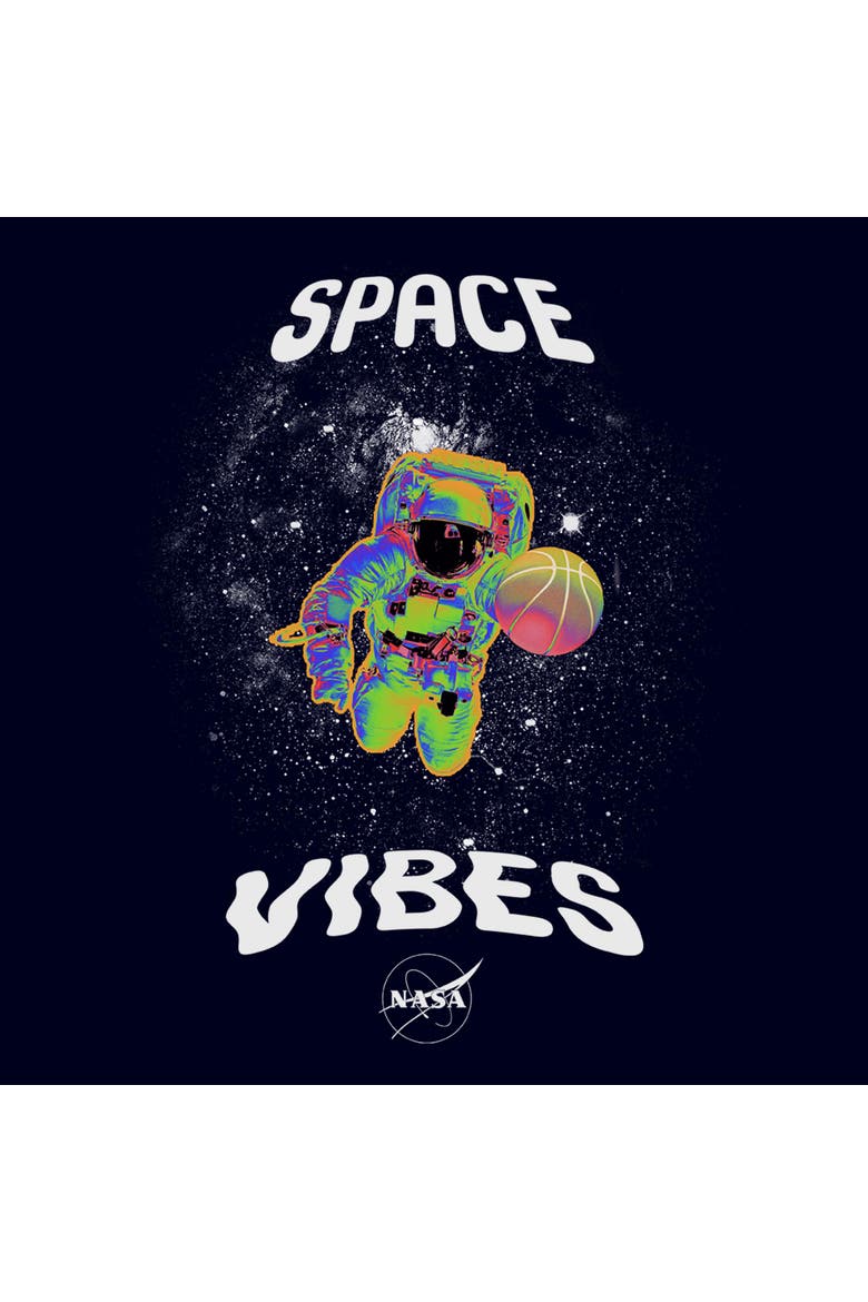 Men's NASA Space Vibes Color Mix  Graphic T-Shirt, Alternate, color, Navy Blue