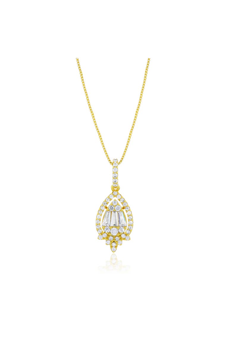 Gold-Flashed Fancy Crystal Necklace, Main, color, Gold