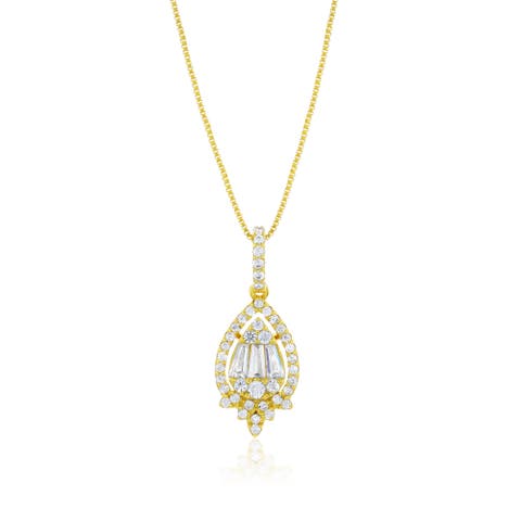 Gold-Flashed Fancy Crystal Necklace