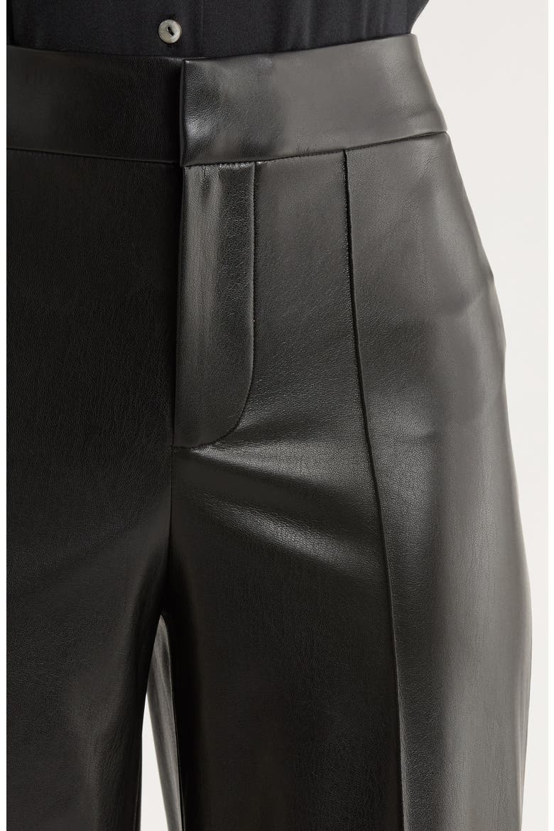 Dylan High Waist Flare Faux Leather Pants, Alternate, color, BLACK