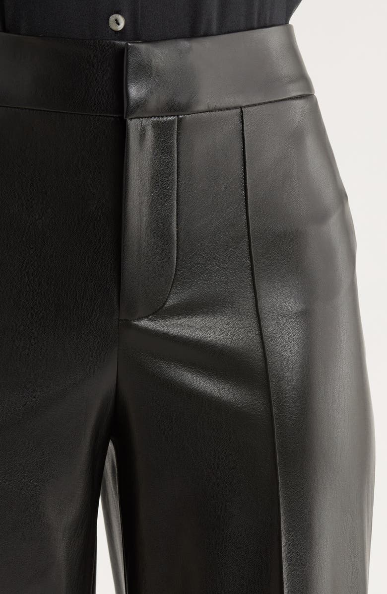 Alice + Olivia Dylan High Waist Flare Faux Leather Pants, Alternate, color, Black