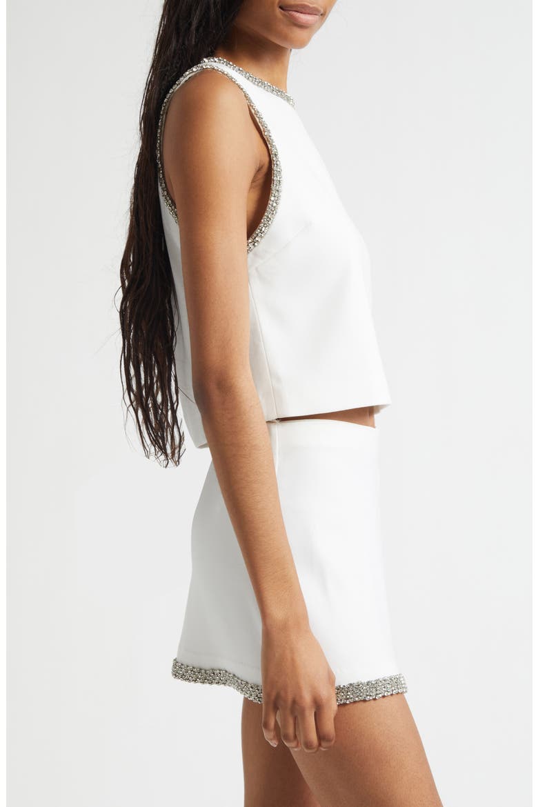 Amal Embellished Sleeveless Crop Top, Alternate, color, OFF WHITE