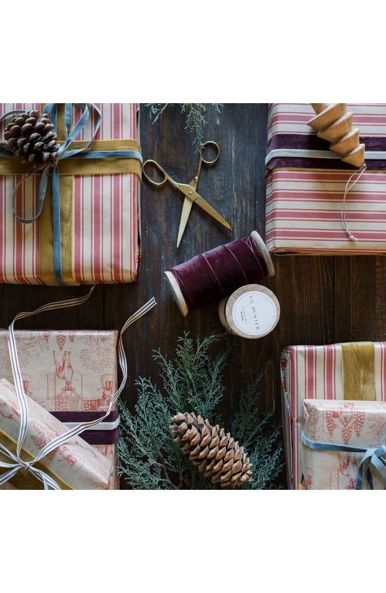 CG Hunter Wide Hand Dyed Velvet Ribbon Burgundy, Alternate, color, Burgundy