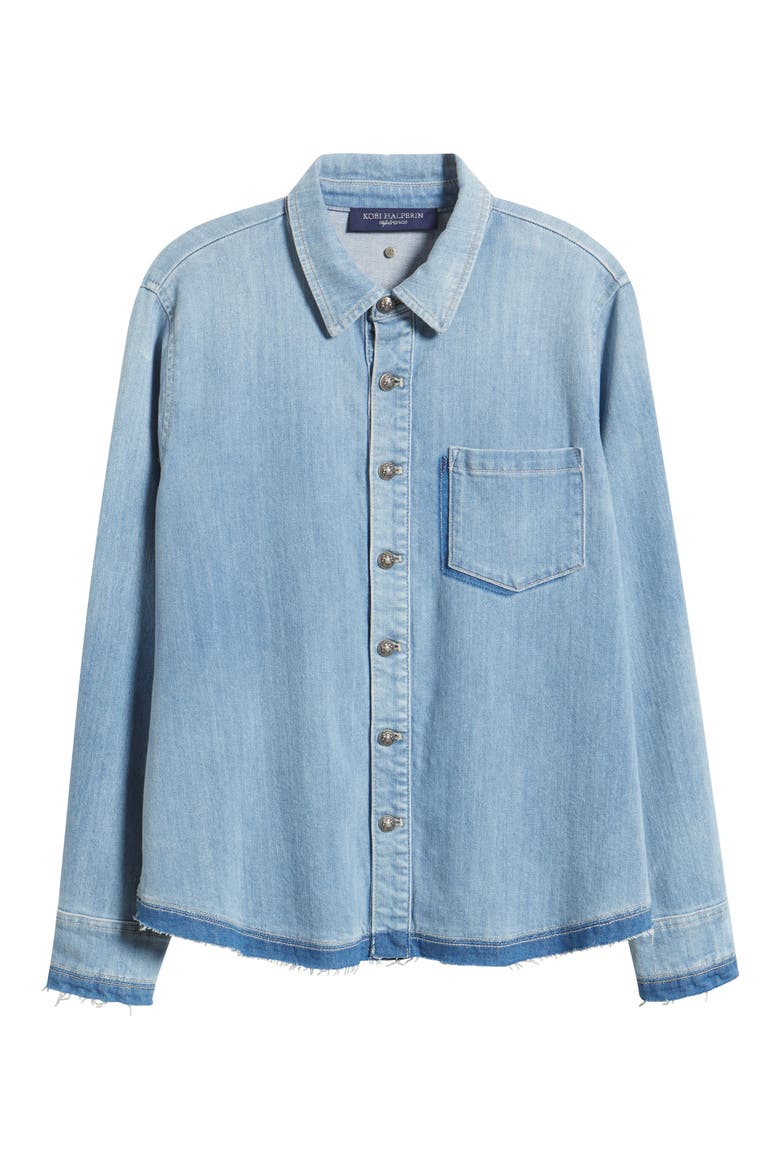 Olive Denim Shirt, Alternate, color, LIGHT INDIGO