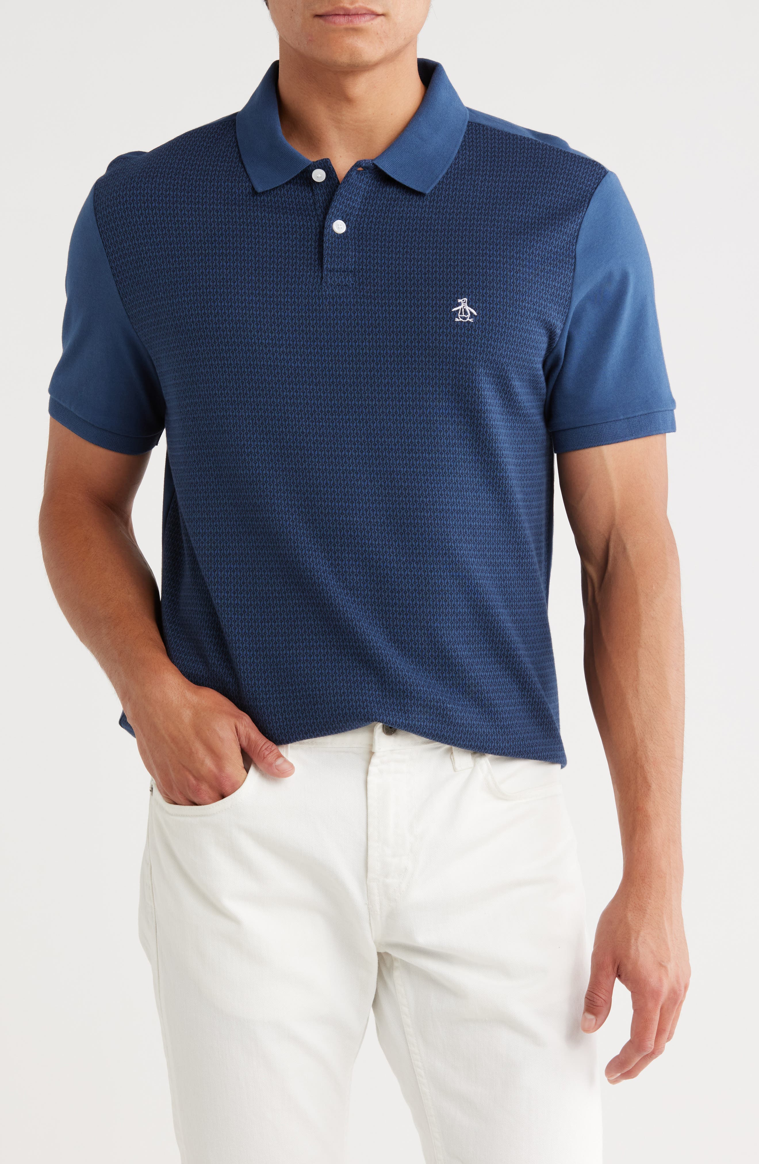 Original Penguin Geometric Jacquard Jersey Polo