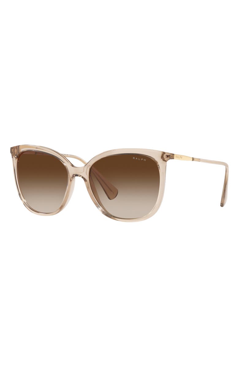 RALPH 56mm Gradient Butterfly Sunglasses, Alternate, color, Transparent Brown / Brown