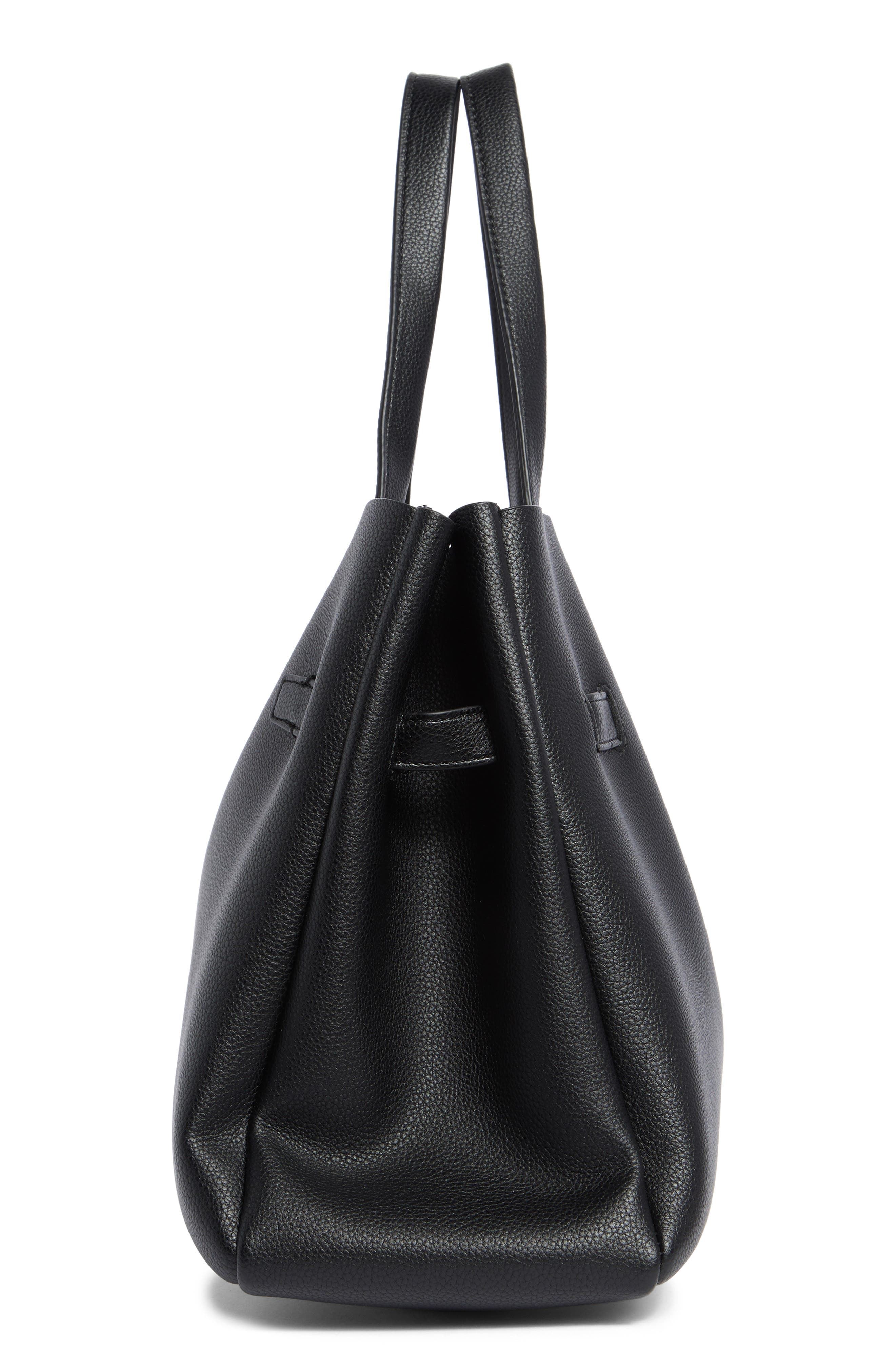 DKNY Bryar Large Satchel Bag, Alternate, color, Black/ Silver