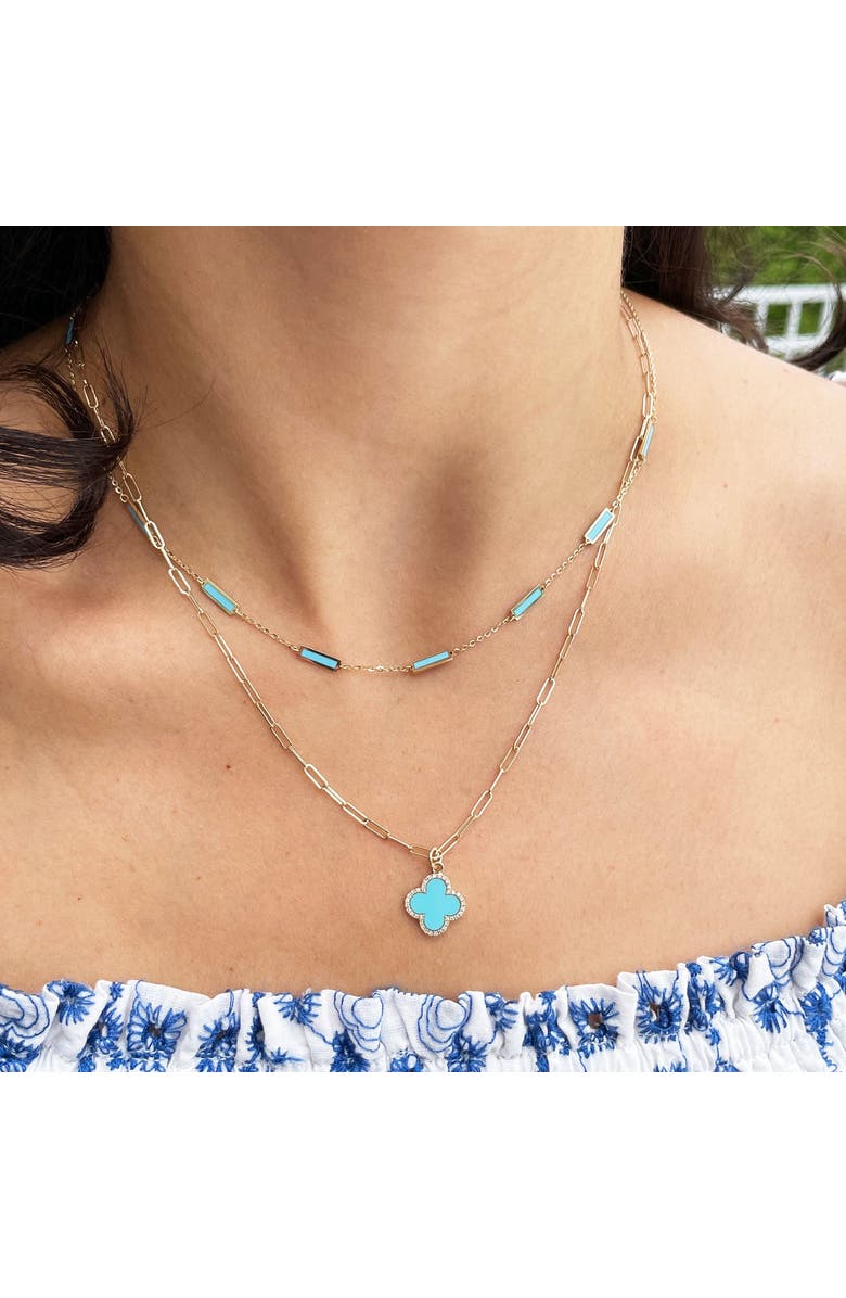 The Lovery Fine Jewelry Mini Paperclip Link Chain Necklace, Alternate, color, Yellow Gold