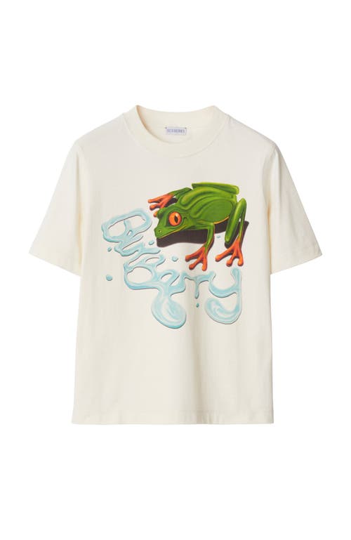 Burberry Graphic Printed Crewneck Cotton T-shirt In Salt