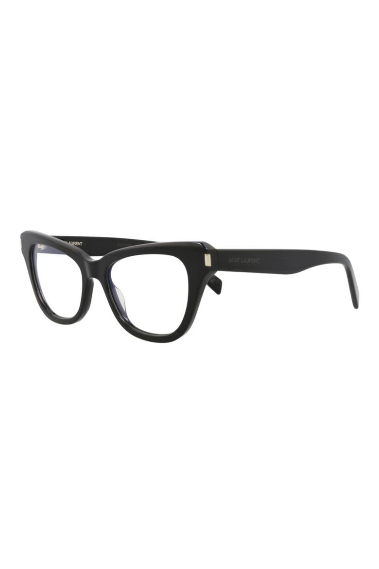 52mm Cat Eye Optical Frames, Alternate, color, BLACK BLACK TRANSPARENT