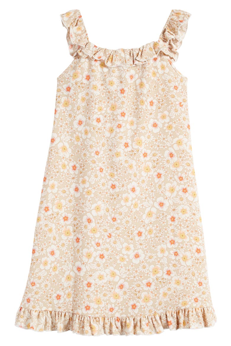 Kids' Flutter Floral Dress, Alternate, color, IVORY MULTI