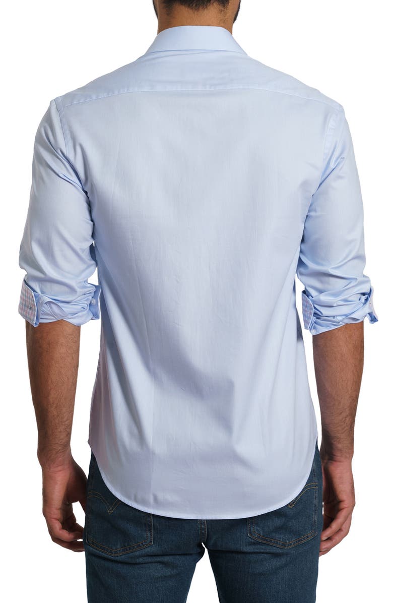 Jared Lang Solid Pima Cotton Button-Up Shirt, Alternate, color, Light Blue