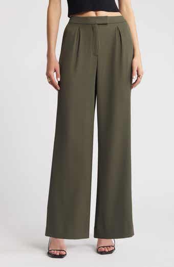Open Edit Pleated Wide Leg Pants