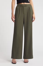 Open Edit Pleated Wide Leg Pants