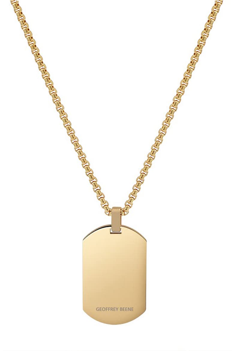 Men's Stainless Steel Dog Tag Pendant Necklace, Alternate, color, SOLID GOLD